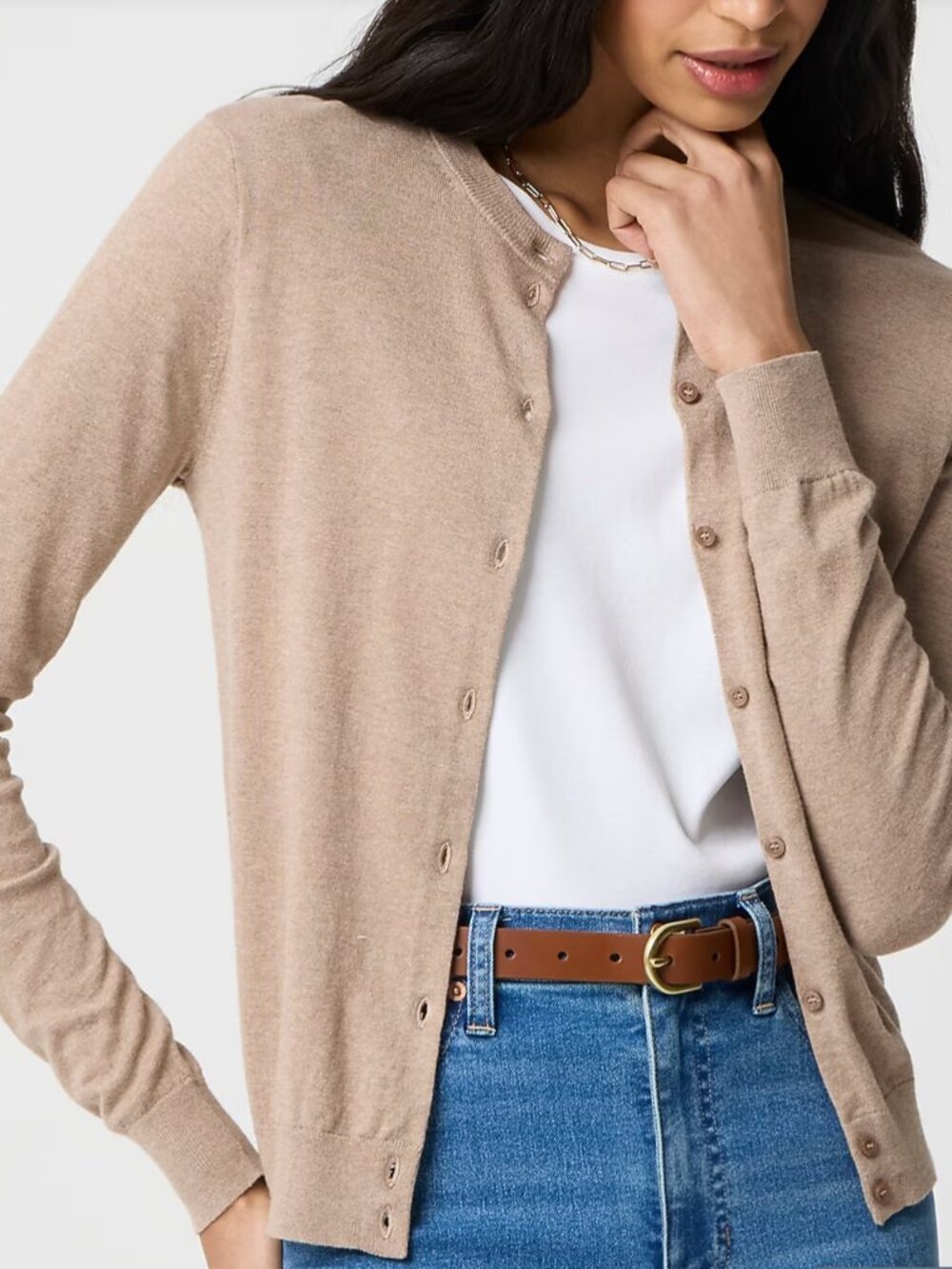 NEW NWT J. Crew Factory Classic Cotton Cardigan Color: Heather Mushroom